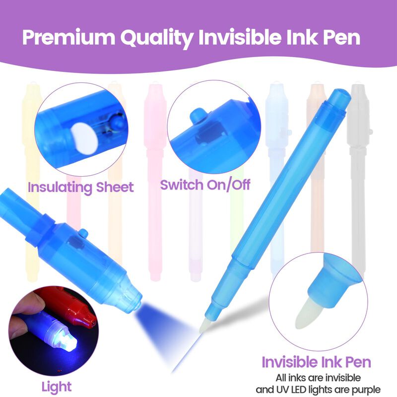 Bol&iacute;grafos De Tinta Invisible Gukazh Con Luz Uv... image number null