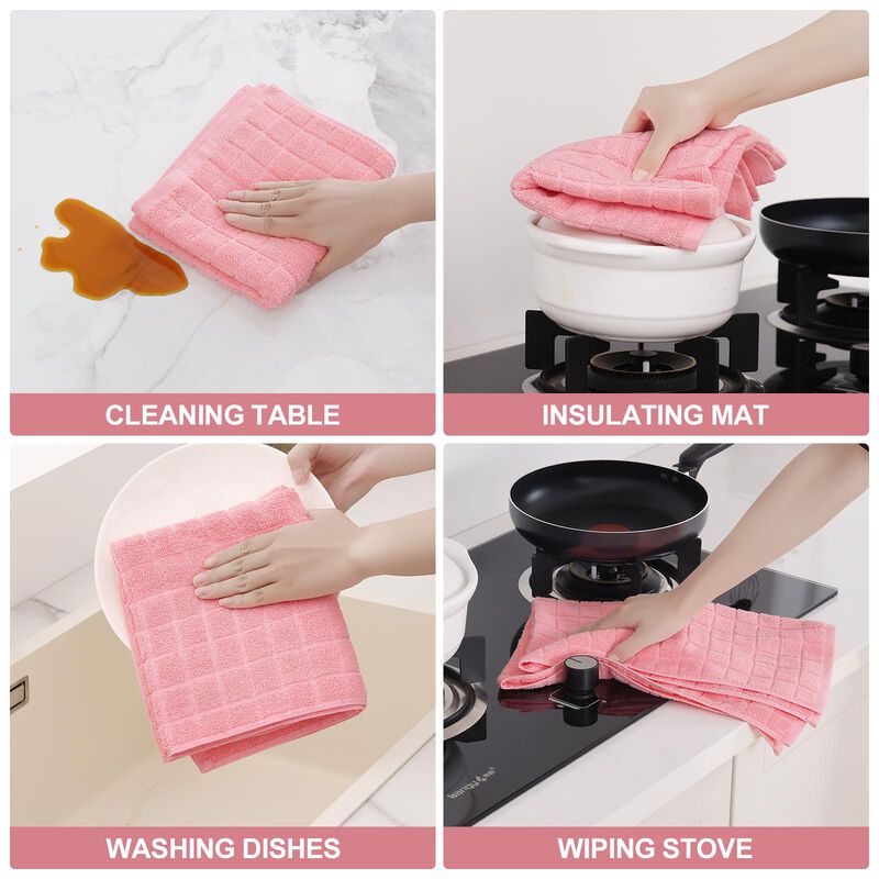 Toallas de Cocina Homaxy - Set de 8, Rosa, Algo... image number null