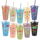 Vaso Reutilizable Uiifan De 700 ml Con Tapas Y Pajillas