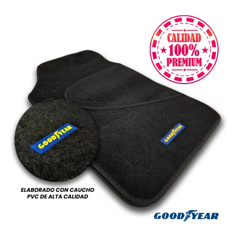 Tapetes Alfombra Goodyear 4 Pzas Negro image number null
