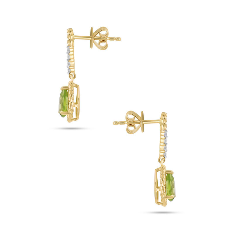 Aretes Oro Amarillo 10k Diamante Peridot Fino |... image number null