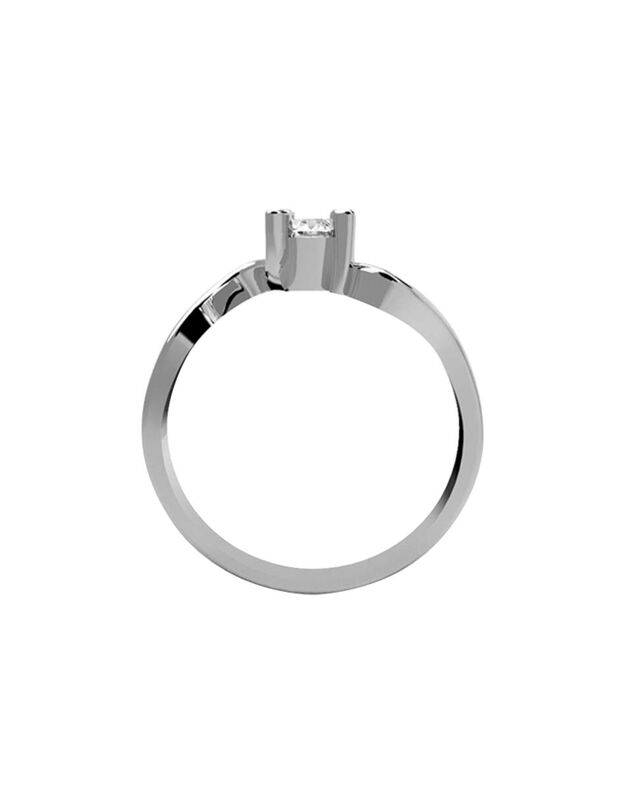 Anillo de Compromiso en Oro Blanco 10K con Circ... image number null