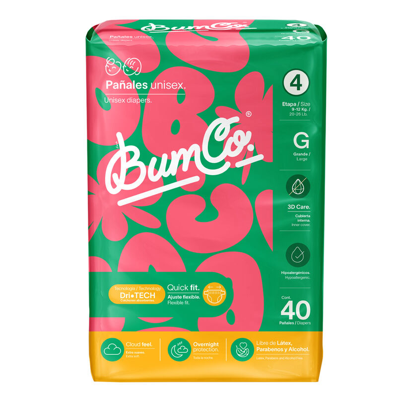 Pañales Bum Co Unisex Talla 4 G 40 pañales image number null