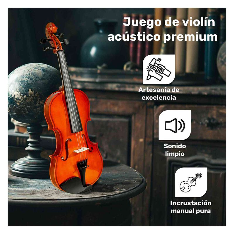 Violín Acústico 4/4 Semiprofesional Color Café... image number null