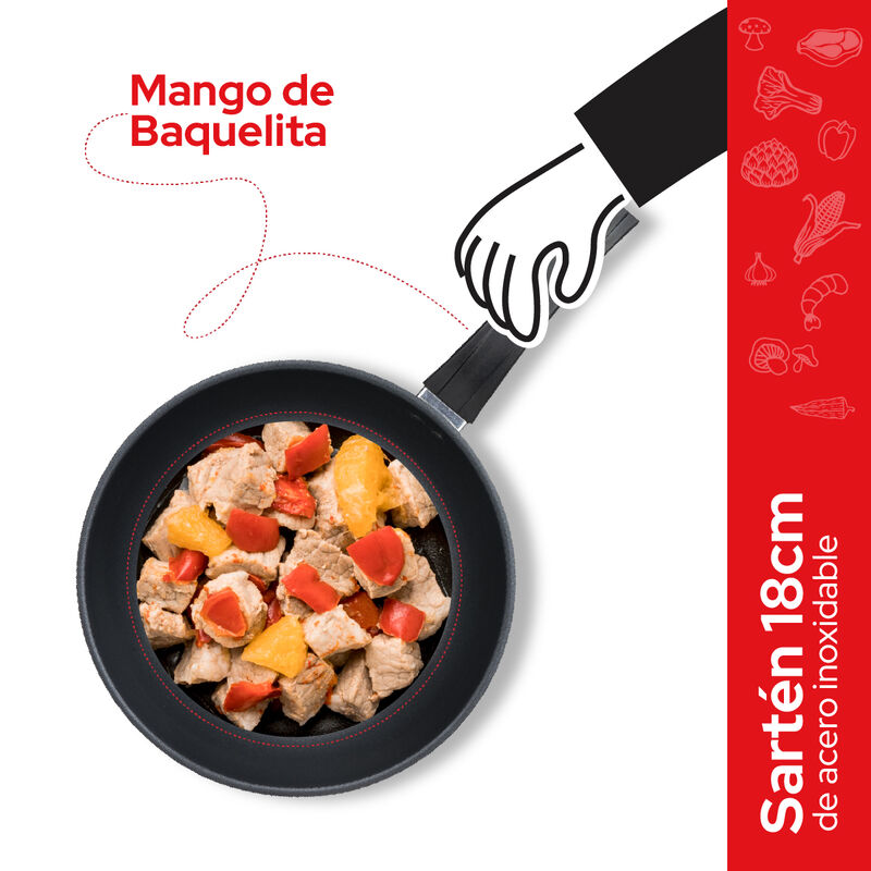 Cookit Sart&eacute;n Acero Inox 18Cm Antiadherente Cfp... image number null