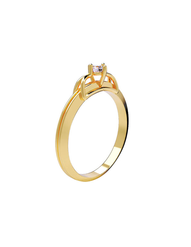 Anillo de Compromiso de 14K con Diamante de Lab... image number null