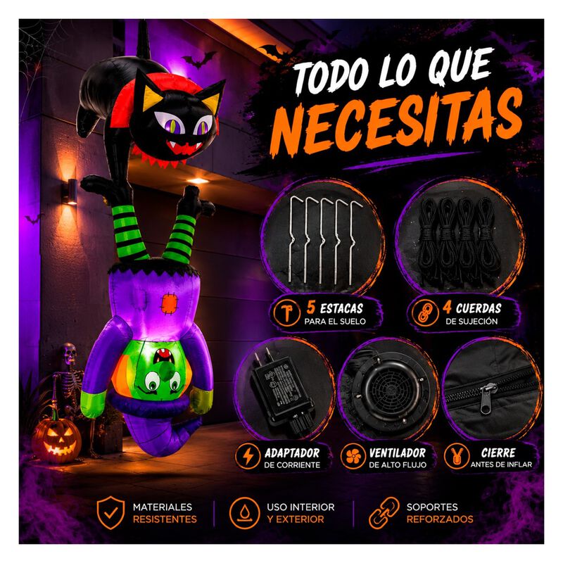 Inflable Halloween Bruja Gato Colgante Techo 2.... image number null