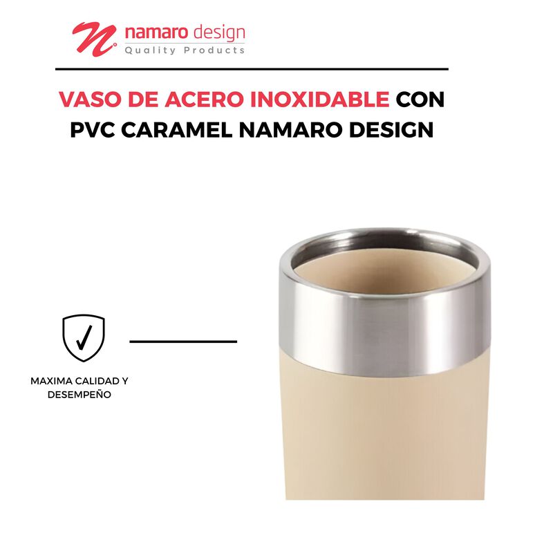 Vaso De Acero Inoxidable Con Pvc Caramel Namaro... image number null
