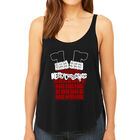 Tank Top Holgado Premium Word Art Para Mujer - Santa en la Chimenea- Negro