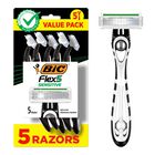 Maquinilla De Afeitar Desechable Bic Flex 5 Sensitive Para Hombre, Paquete De 5