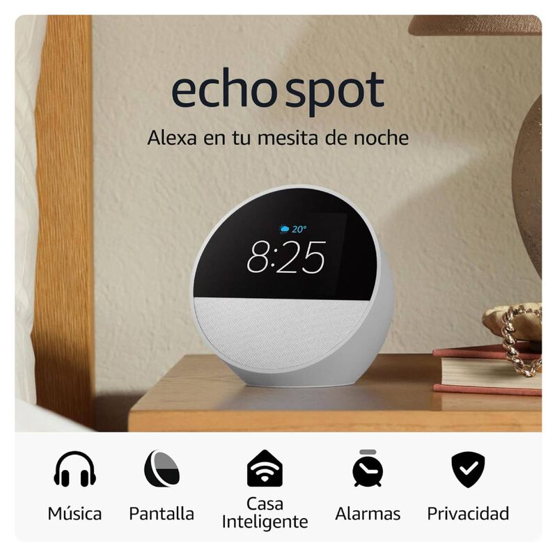 Echo Spot Blanco Glaciar con Alexa y Control In... image number null