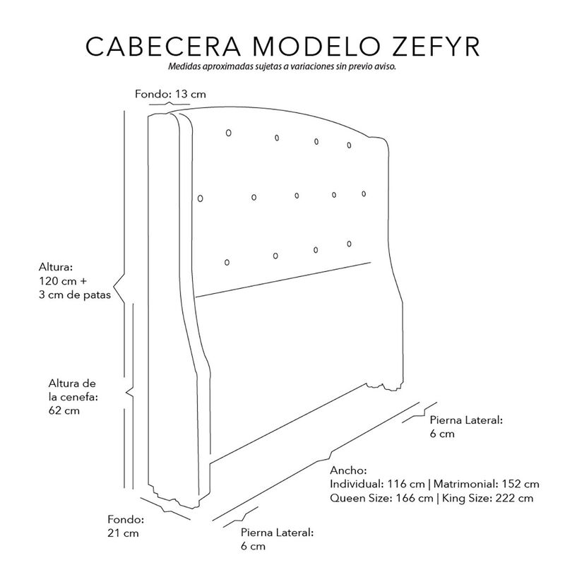Cabecera Individual Dicasa Zefyr Gris image number null