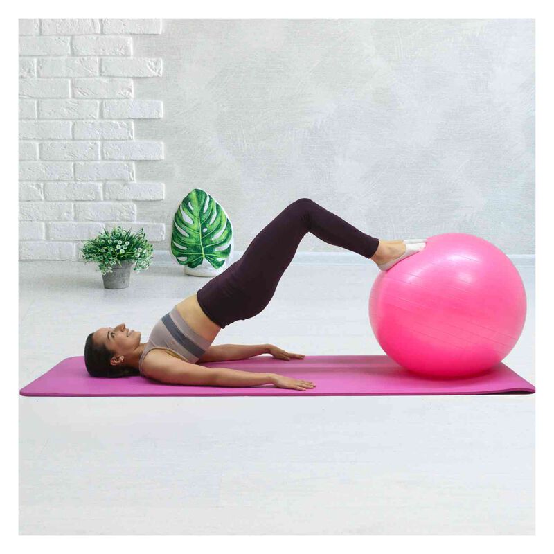 Pelota Pilates Yoga Rosa 60 Cm Fitness + Bomba ... image number null