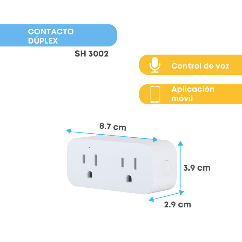 Pack 2 piezas Enchufe Inteligente Duplex Smart ... image number null