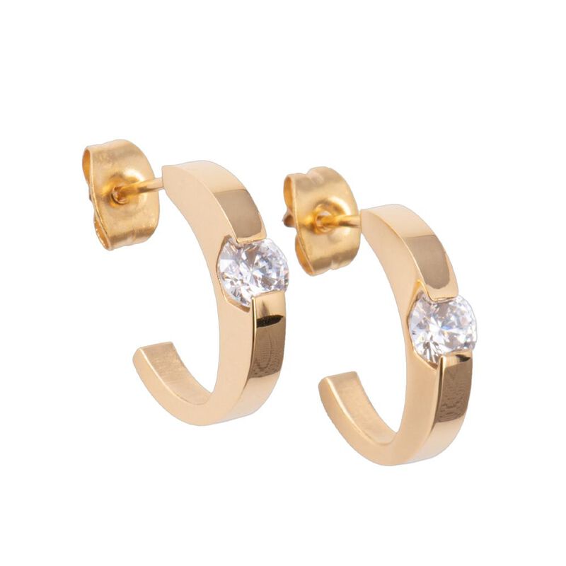 Arracadas Acero Inoxidable, Aretes Mujer Zircon... image number null