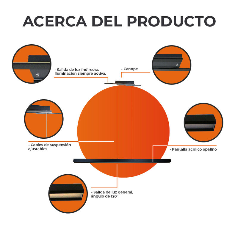 L&aacute;mpara Colgante LED 1.50 m de Altura 33 W, Luz... image number null