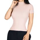 Blusas Mujer Casual Blusa Crop BL-1034 Rosa Top Camiseta Stretch
