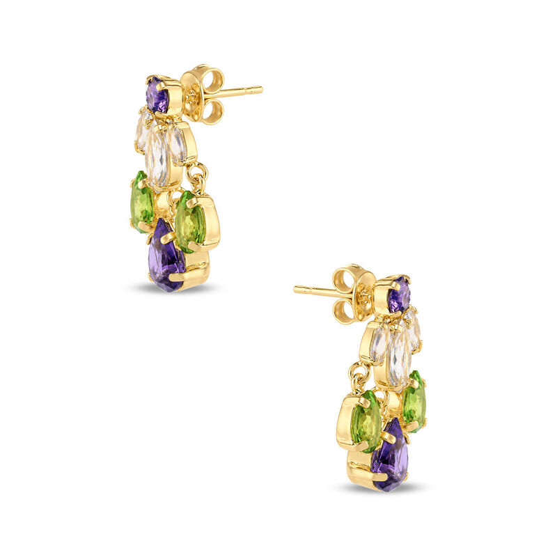 Aretes Plata Dorada 925 Con Piedras De Color image number null