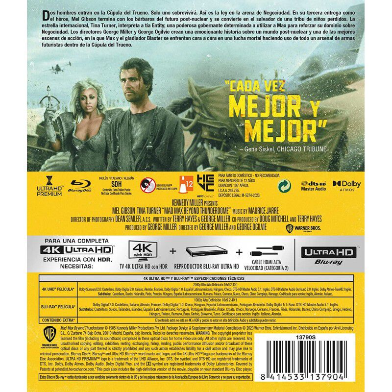 Mad Max 3. M&aacute;s All&aacute; De La C&uacute;pula Del Trueno [4k... image number null