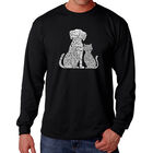 Camiseta De Manga Larga Word Art Para Hombre - Perros y Gatos - Negro