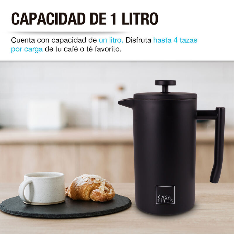 Cafetera Prensa Francesa de Acero Inoxidable Do... image number null