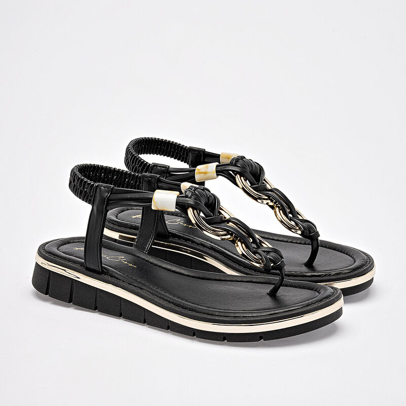 Been Class sandalia piso para mujer negro cod 1... image number null