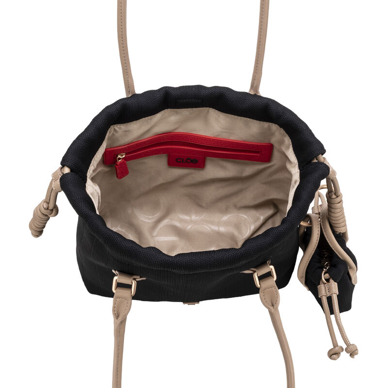 Bolsa Tote Textil Con Charm De Mini Bolsa Color... image number null