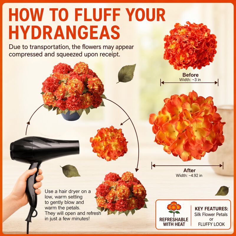 Flores Artificiales Ivydale 46 cm Naranja Y Ama... image number null