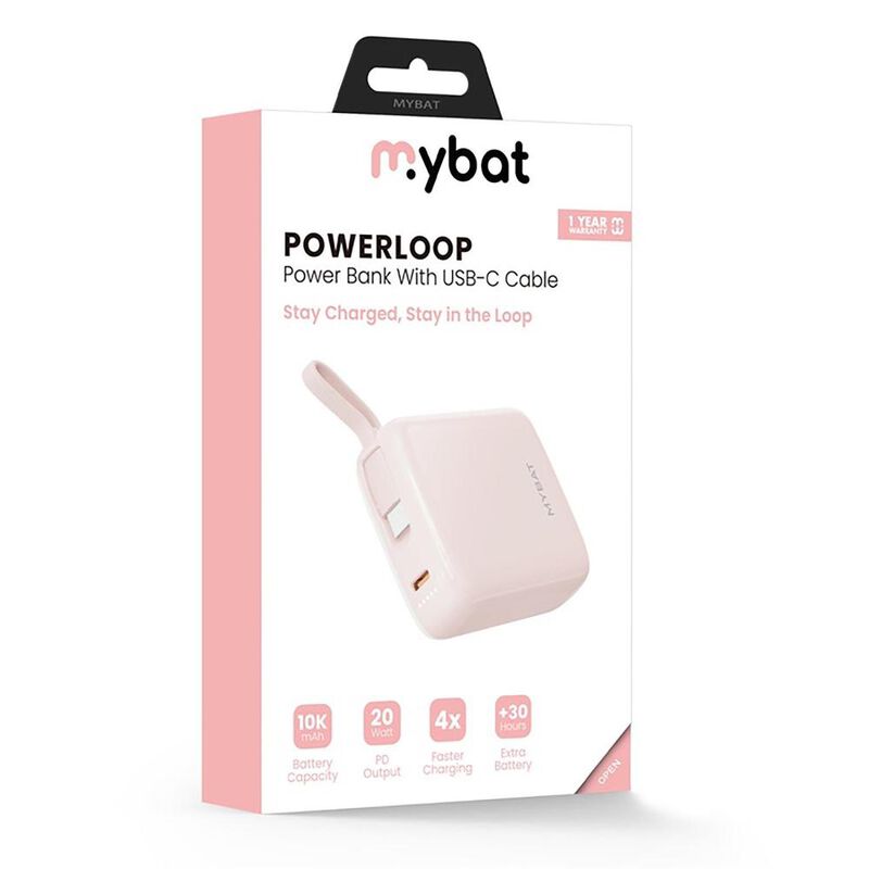 Bater&iacute;a Externa MYBAT Powerbank USB-C Rosa 1000... image number null