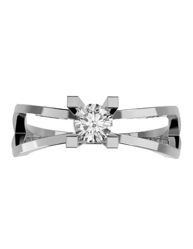 Anillo de Compromiso en Oro Blanco 10K con Circ... image number null