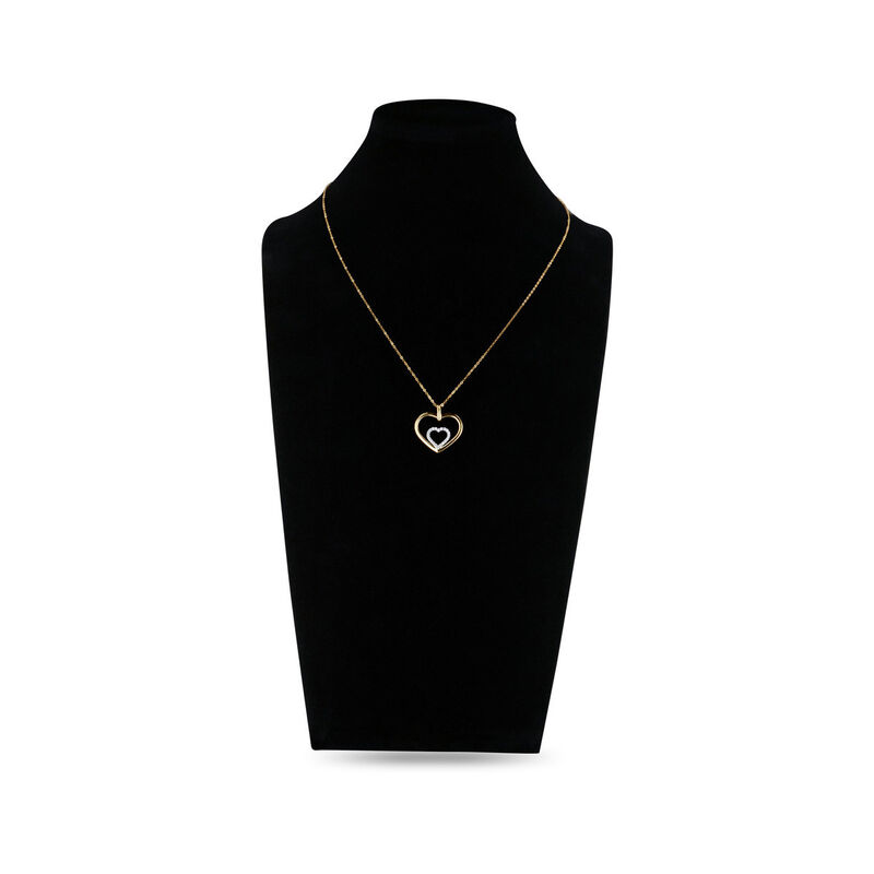 Dije Coraz&oacute;n Bicolor 10k Con Zirconias + Cadena... image number null