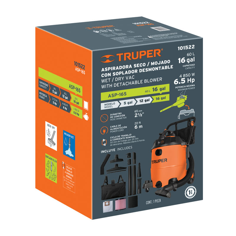 Aspiradora/Sopladora de S&oacute;lidos y L&iacute;quidos 16 G... image number null