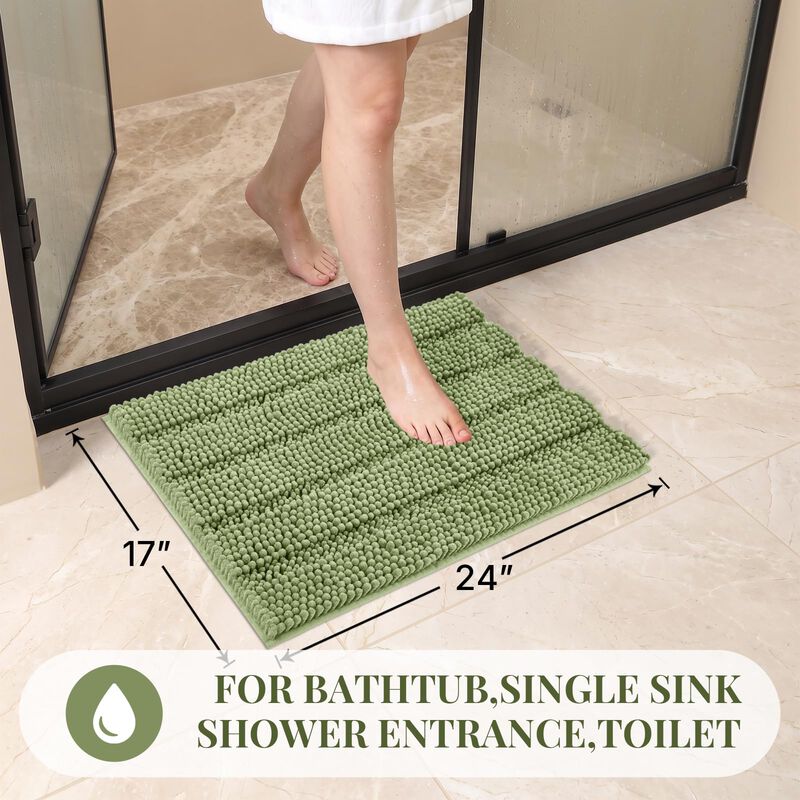 Alfombra De Ba&ntilde;o Bcoimo Sage De Chenille Absorb... image number null