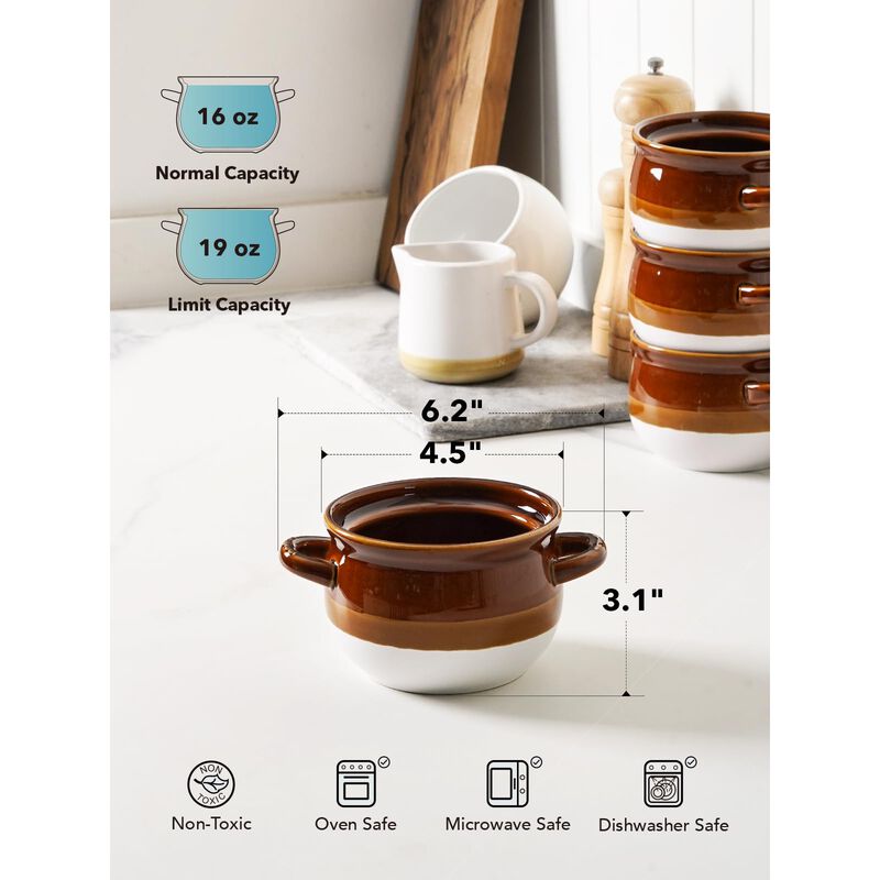 Tazones De Sopa Le Tauci 450 ml Juego De 4 con ... image number null