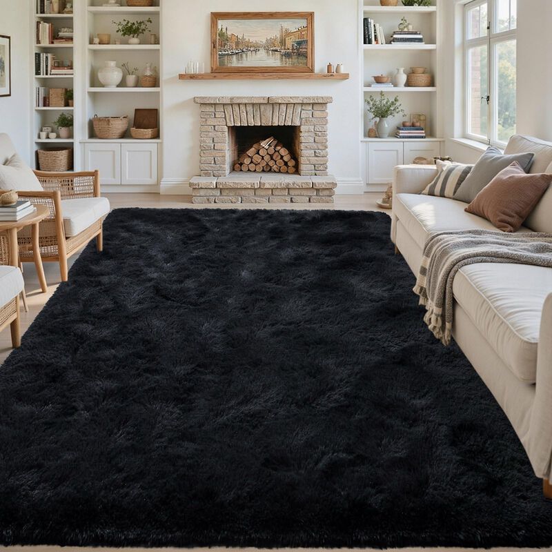 Alfombra Lòutiroot Home 244x183 cm Negra De Fe... image number null