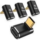 Adaptador Usb C Auvipal En &Aacute;ngulo Recto De 90 Grados, Paquete De 4 Unidades, Negro