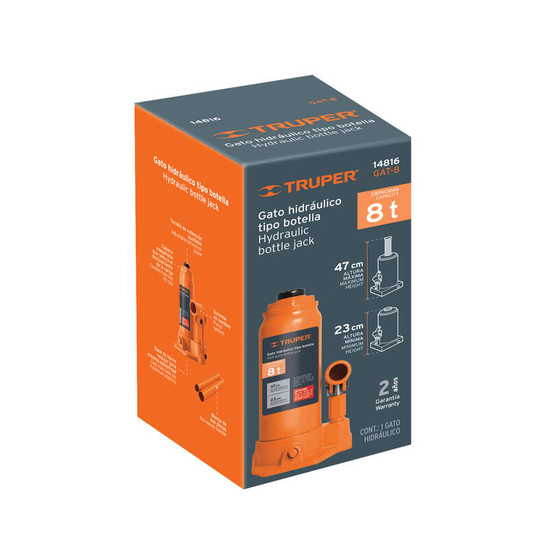 Gato Hidr&aacute;ulico de Botella de 8 Ton Truper image number null