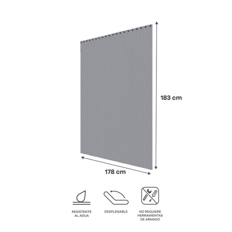 Juego de 2 Cortinas de Ba&ntilde;o - Color Blanco y Gr... image number null