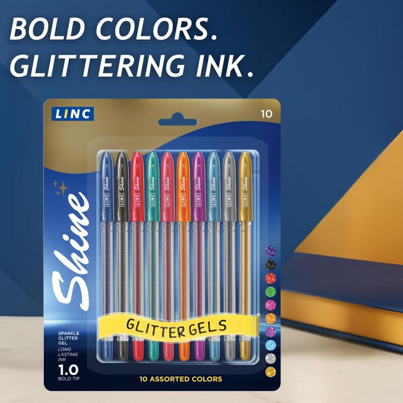 Bol&iacute;grafo De Gel Linc Shine 10 Unidades Surtida... image number null