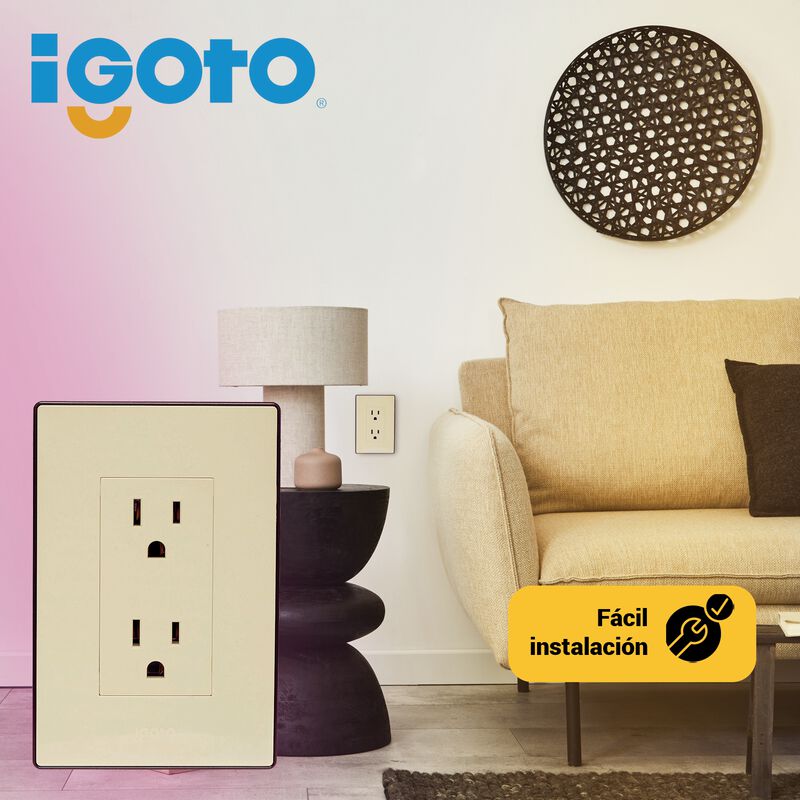 10 Pack Contacto Doble duplex Color Marfil con ... image number null