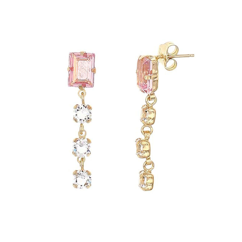 Aretes De Plata Dorada 925 Con Zirconias De Col... image number null