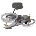 Lámpara De Avión Gris Con Ventilador