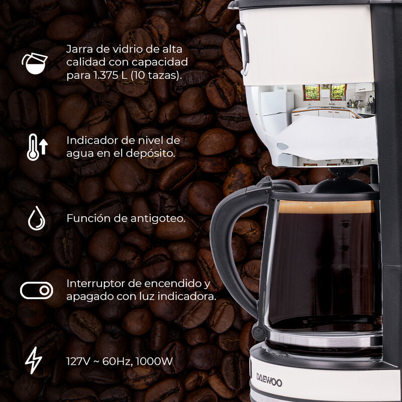 Cafetera Autom&aacute;tica Daewoo 10 tazas filtro reut... image number null