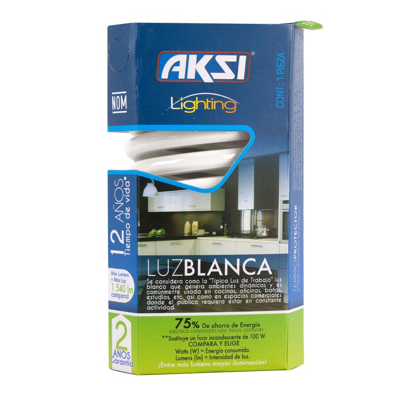 Pack de 16 focos ahorradores Aksi 23W Espiral B... image number null