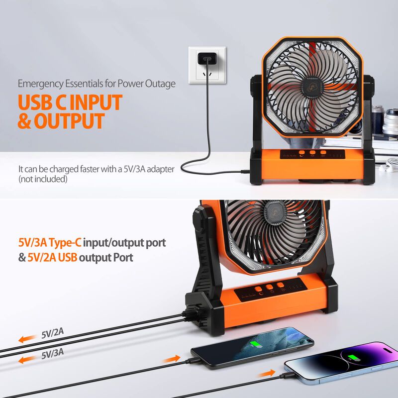 Ventilador Con Pilas Addacc De 20000 Mah Con Lu... image number null