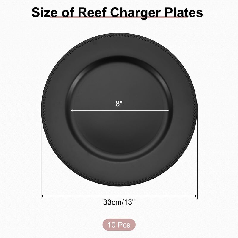Platos Cargadores Uxcell Negros De 33 cm &ndash; Pack... image number null