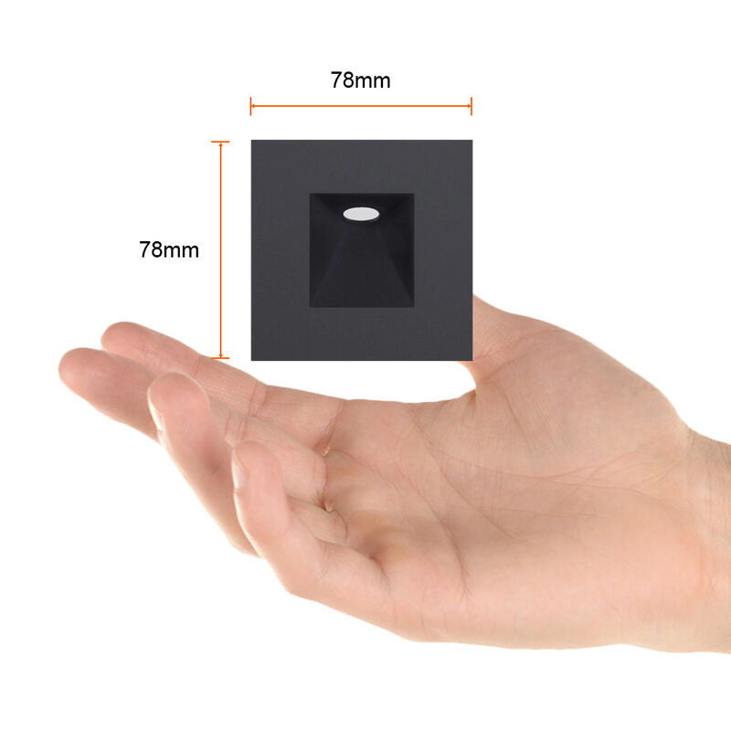 Lampara Empotrado En Pared Color Negro 3w Luz C... image number null