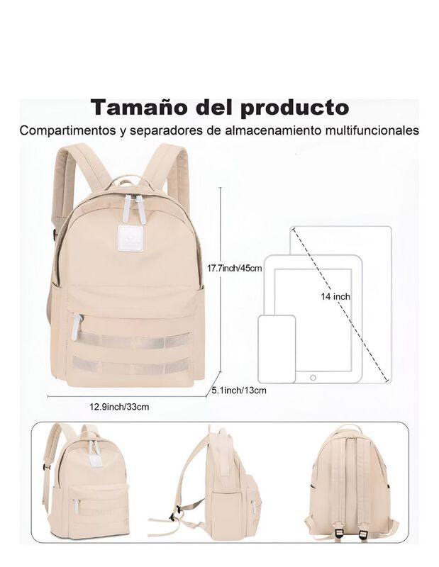Mochila Escolar Pink Brule image number null