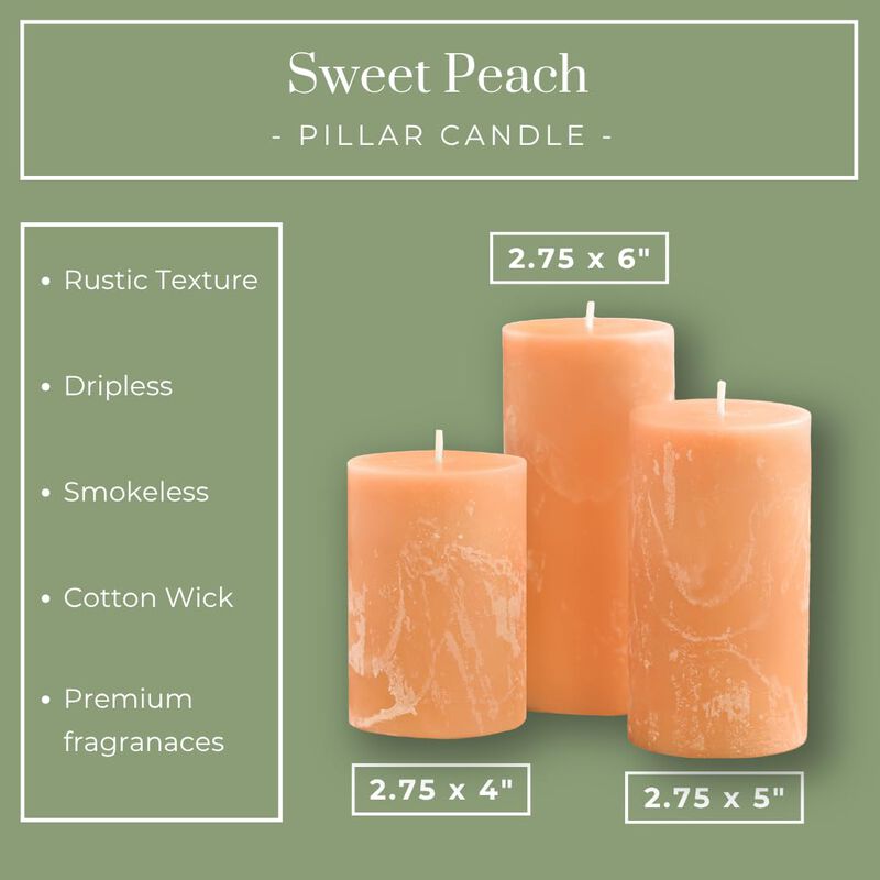 Set De 3 Velas Arom&aacute;ticas Becky Home Durazno, C... image number null