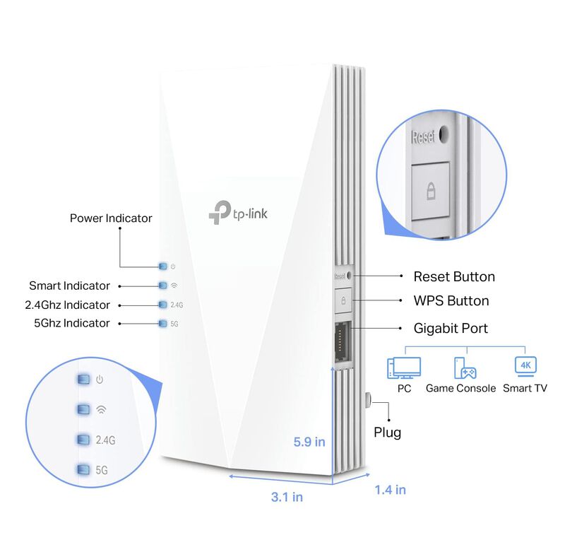 Extensor De Alcance Wifi 6 Tp-link Ax3000 Re700... image number null